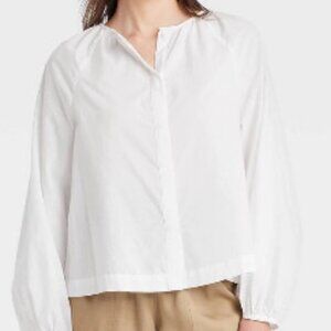 817 WOMENS WHITE XL BALLOON BLOUSE BY UNIVERSAL THREAD